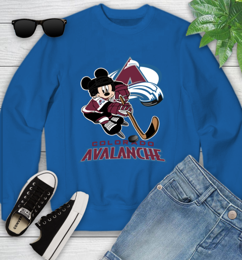 NHL Colorado Avalanche Mickey Mouse Disney Hockey T Shirt Youth Sweatshirt 8