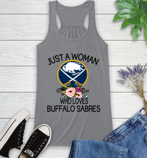 NHL Just A Woman Who Loves Buffalo Sabres Hockey Sports Racerback Tank 3