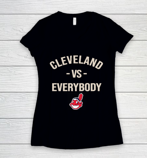 Cleveland Indians Vs Everybody Women's V-Neck T-Shirt