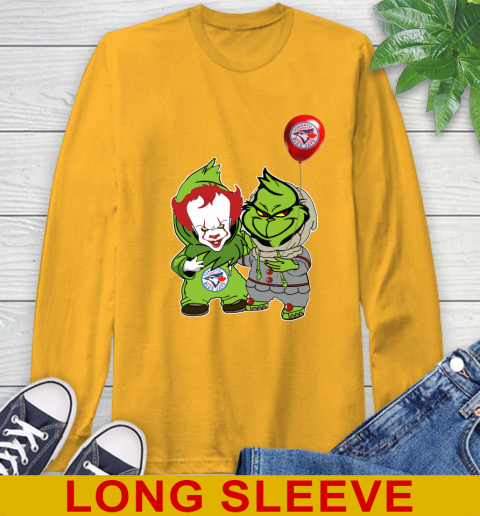 Baby Pennywise Grinch Christmas MLB Baseball Toronto Blue Jays Long Sleeve T-Shirt 3