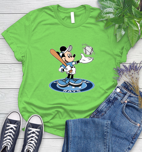 MLB Baseball Tampa Bay Rays Cheerful Mickey Disney Shirt Women's T-Shirt 10