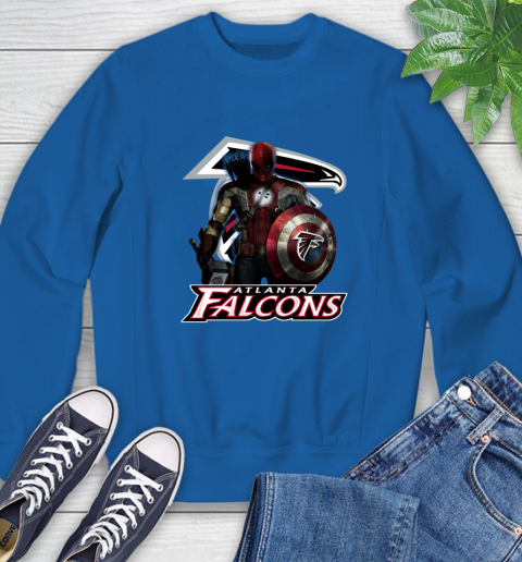 NFL Captain America Thor Spider Man Hawkeye Avengers Endgame Football Atlanta Falcons Sweatshirt 8