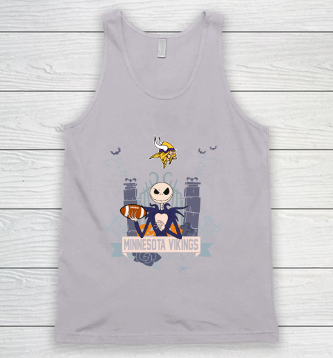 NFL Minnesota Vikings Football Jack Skellington Halloween Tank Top 3