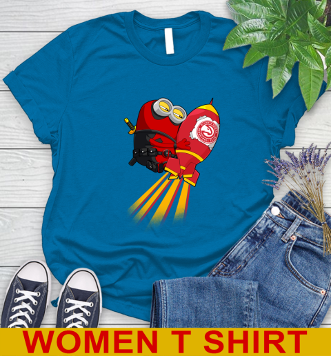 NBA Basketball Atlanta Hawks Deadpool Minion Marvel Shirt Women's T-Shirt 8