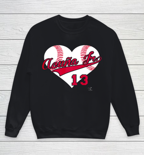 Ronald Acuna Jr Baseball Heart Gameday Youth Sweatshirt