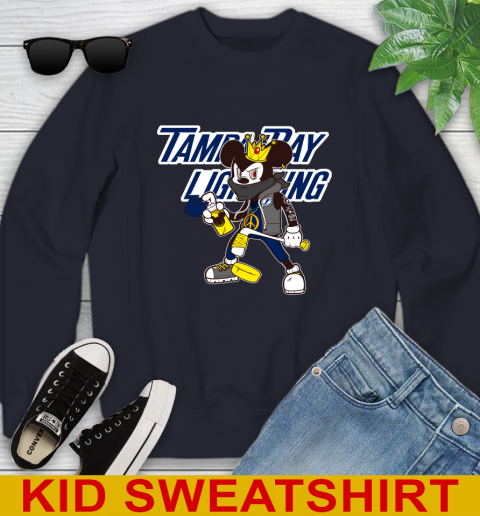 Tampa Bay Lightning NHL Hockey Mickey Peace Sign Sports Youth Sweatshirt 3