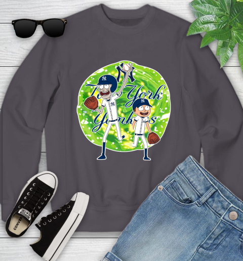MLB New York Yankees Rick And Morty Baseball Sports Youth Sweatshirt 6