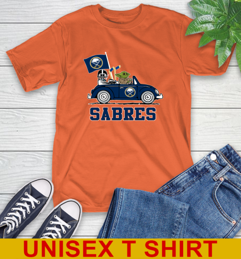 NHL Hockey Buffalo Sabres Darth Vader Baby Yoda Driving Star Wars Shirt T-Shirt 5