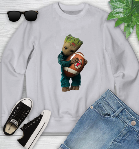 NFL Groot Guardians Of The Galaxy Football Sports Kansas City Chiefs Youth Sweatshirt 4