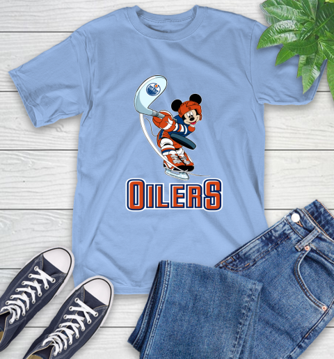 NHL Hockey Edmonton Oilers Cheerful Mickey Mouse Shirt T-Shirt - Image 13