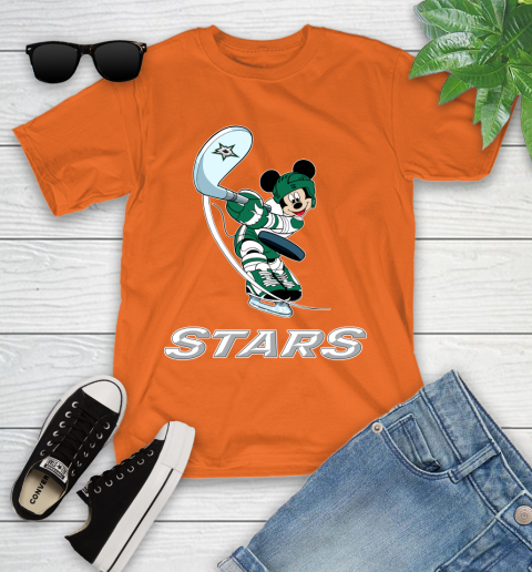 NHL Hockey Dallas Stars Cheerful Mickey Mouse Shirt Youth T-Shirt 7