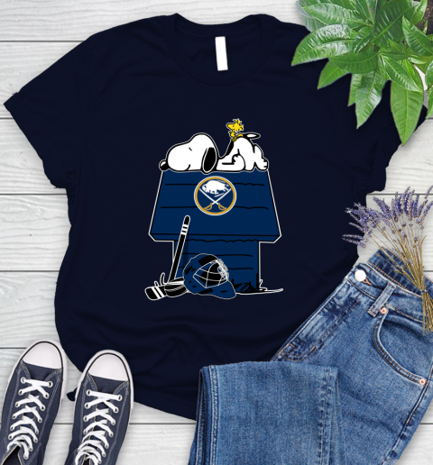 Buffalo Sabres NHL Hockey Snoopy Woodstock The Peanuts Movie Women's T-Shirt 3