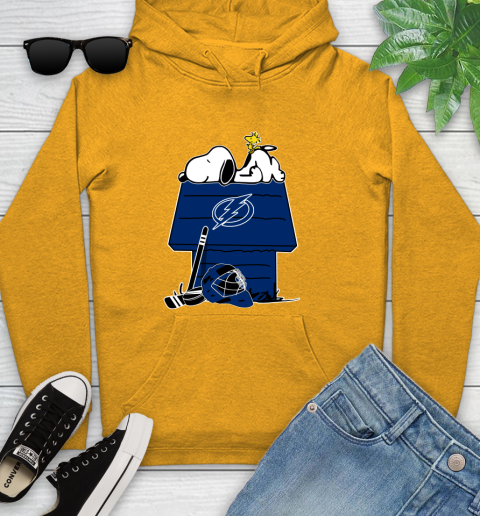 Tampa Bay Lightning NHL Hockey Snoopy Woodstock The Peanuts Movie Youth Hoodie 3