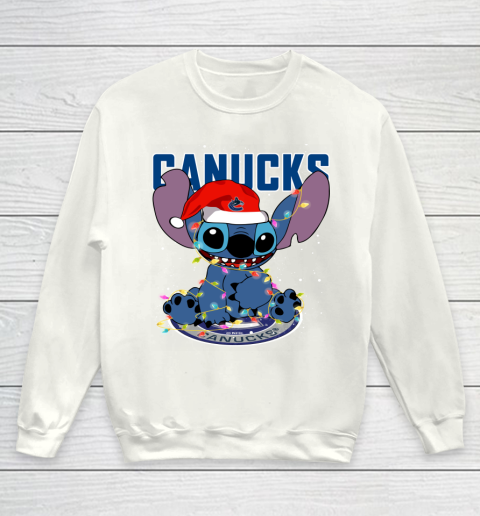 Vancouver Canucks NHL Hockey noel stitch Christmas Youth Sweatshirt