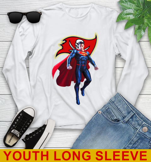 NFL Superman DC Sports Football Tampa Bay Buccaneers Youth Long Sleeve