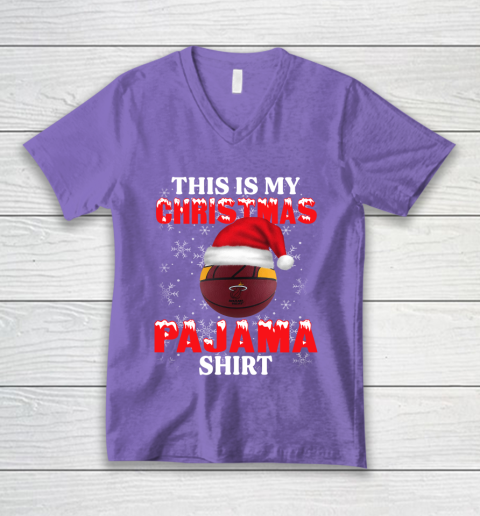 Miami Heat This Is My Christmas Pajama Shirt NBA V-Neck T-Shirt 8