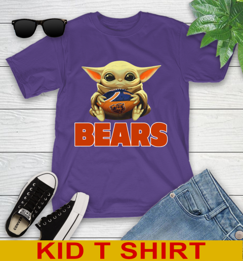 NFL Football Chicago Bears Baby Yoda Star Wars Shirt Youth T-Shirt 4
