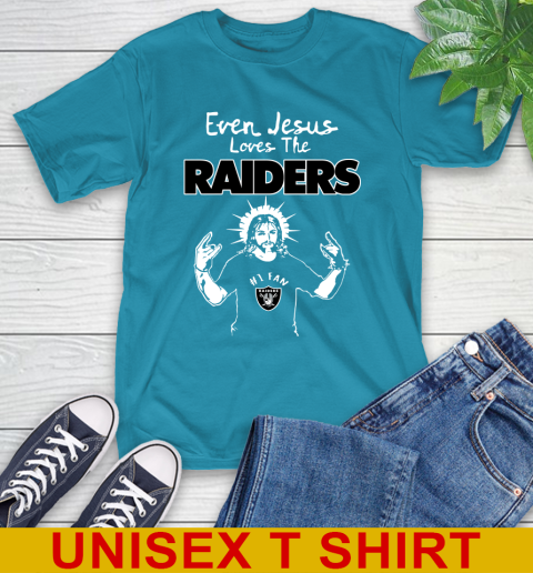 Oakland Raiders NFL Football Even Jesus Loves The Raiders Shirt T-Shirt 9