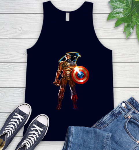 NFL Captain America Marvel Avengers Endgame Football Sports Carolina Panthers Tank Top 3