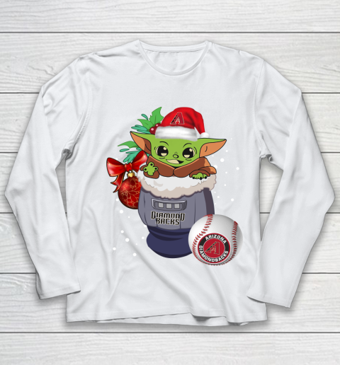 Arizona Diamondbacks Christmas Baby Yoda Star Wars Funny Happy MLB Youth Long Sleeve 2