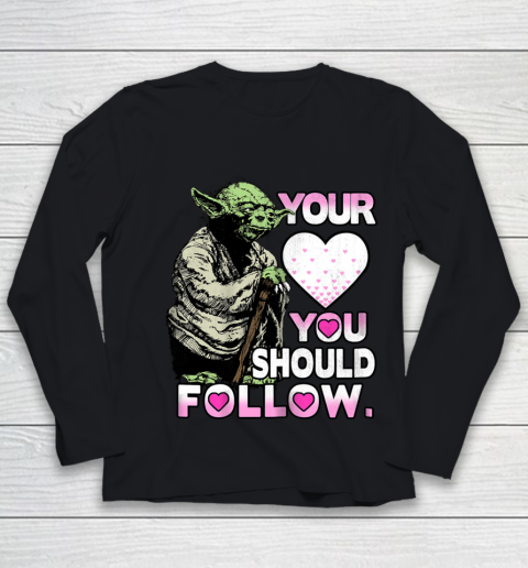 Star Wars Yoda Heart You Should Follow Valentine Youth Long Sleeve
