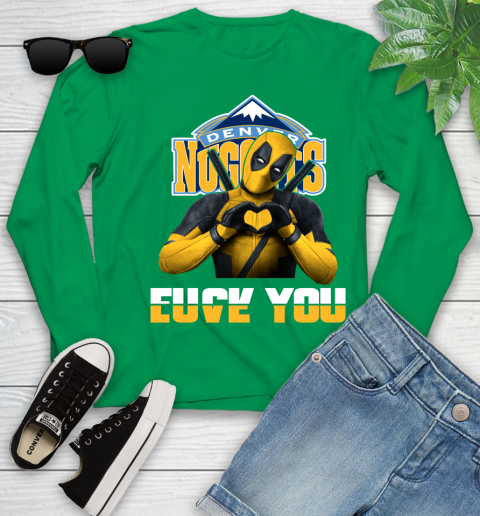 NBA Denver Nuggets Deadpool Love You Fuck You Basketball Sports Youth Long Sleeve 7