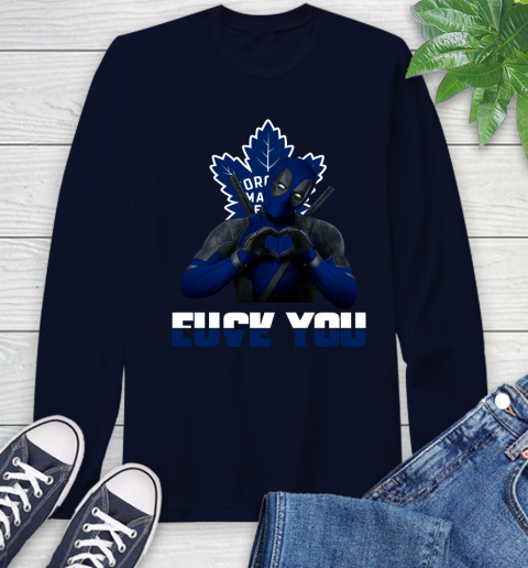 NHL Toronto Maple Leafs Deadpool Love You Fuck You Hockey Sports Long Sleeve T-Shirt 3