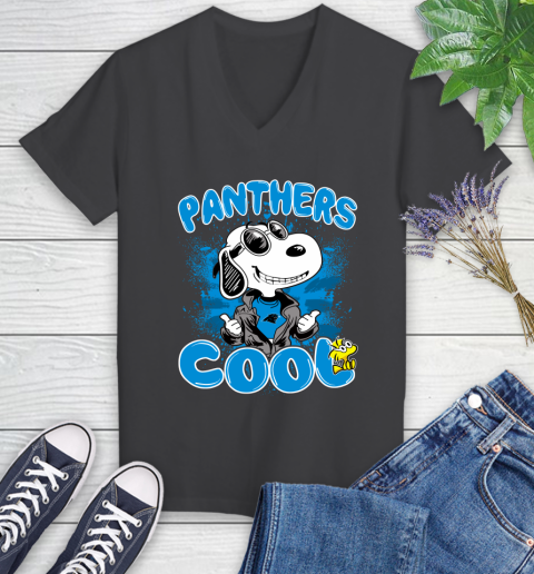 NFL Football Carolina Panthers Cool Snoopy Shirt Women's V-Neck T-Shirt 6