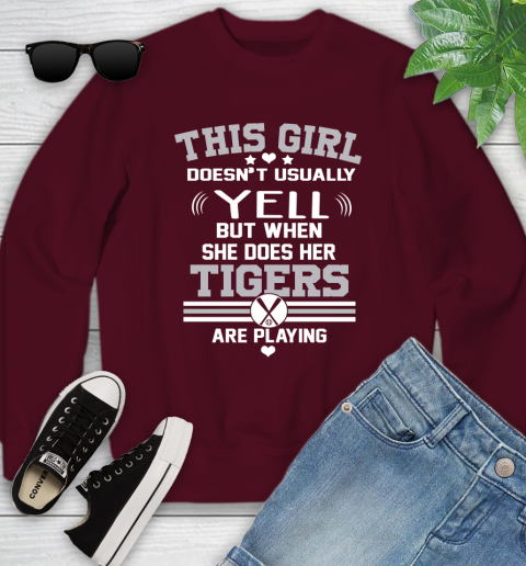 Detroit Tigers MLB Baseball I Yell When My Team Is Playing Youth Sweatshirt 4