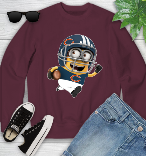 NFL Chicago Bears Minions Disney Football Sports Youth Sweatshirt 5