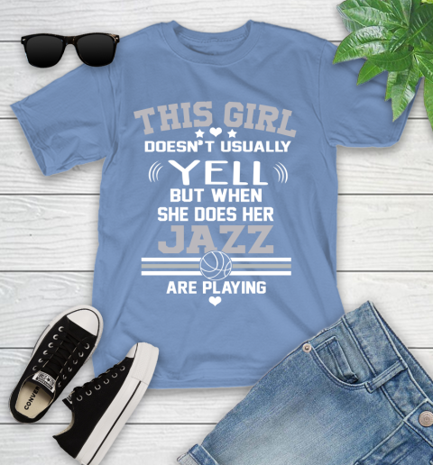 Utah Jazz NBA Basketball I Yell When My Team Is Playing Youth T-Shirt 15