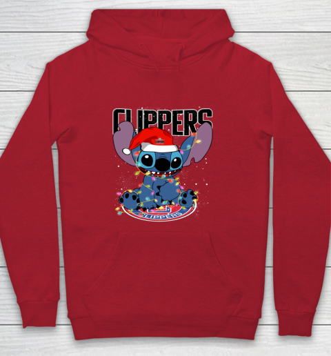 LA Clippers NBA noel stitch Basketball Christmas Youth Hoodie - Image 7
