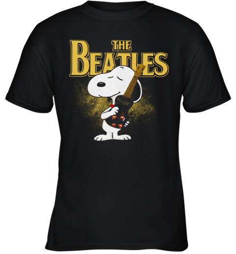 Snoopy Hug Guitar The Beatles Rock Band Youth T-Shirt