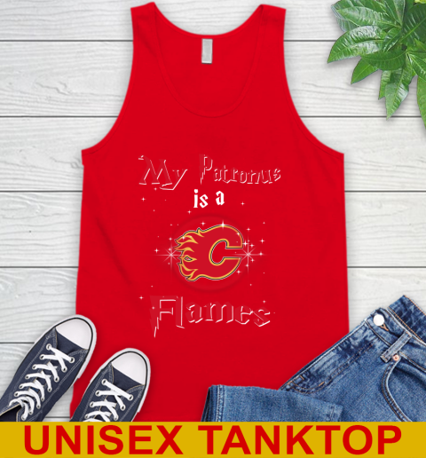 NHL Hockey Harry Potter My Patronus Is A Calgary Flames Tank Top 5