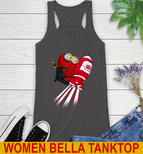 MLB Baseball Cincinnatim Reds Deadpool Minion Marvel Shirt Racerback Tank 10