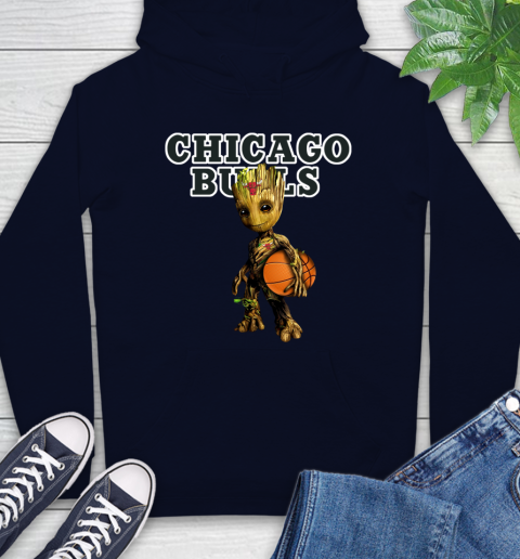 Chicago Bulls NBA Basketball Groot Marvel Guardians Of The Galaxy Hoodie 4