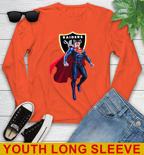 NFL Superman DC Sports Football Oakland Raiders Youth Long Sleeve 4