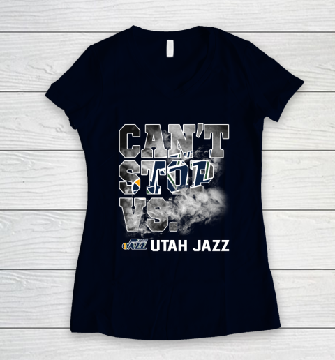 NBA Utah Jazz Basketball Can't Stop Vs Women's V-Neck T-Shirt 2