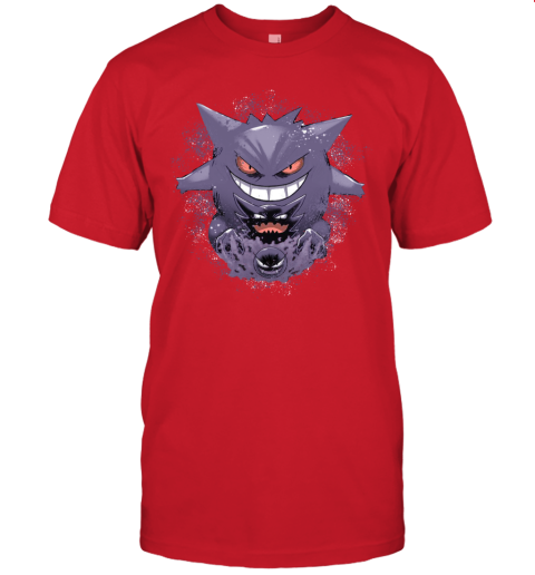 plvc gastly haunter gengar pokemon shirts jersey t shirt 60 front red