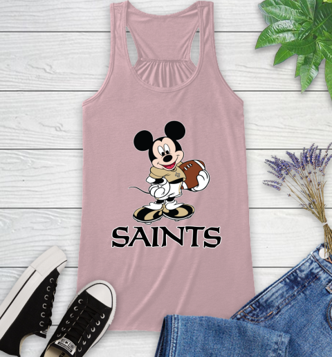 NFL Football New Orleans Saints Cheerful Mickey Mouse Shirt Racerback Tank 10