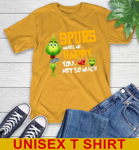 NBA San Antonio Spurs Makes Me Happy You Not So Much Grinch Basketball Sports T-Shirt 2