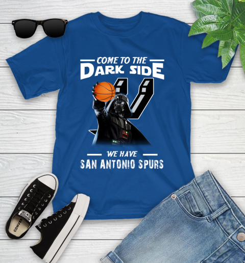 NBA Come To The Dark Side We Have San Antonio Spurs Star Wars Darth Vader Basketball Youth T-Shirt 12