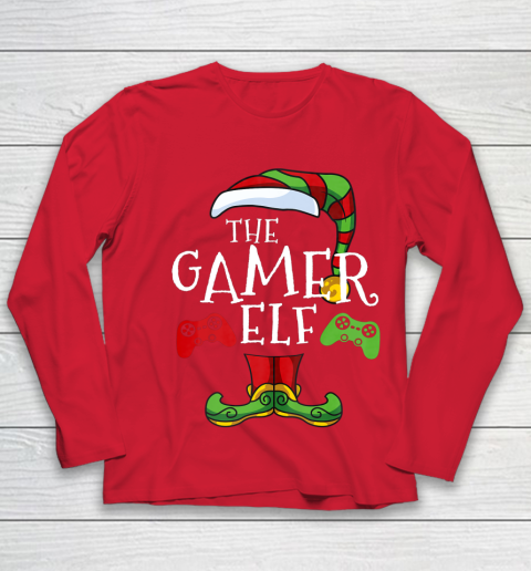 Gamer Elf Family Matching Christmas Funny Gaming Pajama Youth Long Sleeve 8