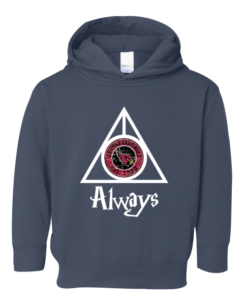 1kux always love the arizona cardinals x harry potter mashup toddler pullover hoodie 3326 158 front navy