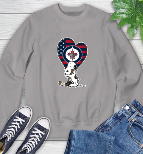 Winnipeg Jets NHL Hockey The Peanuts Movie Adorable Snoopy Sweatshirt 5