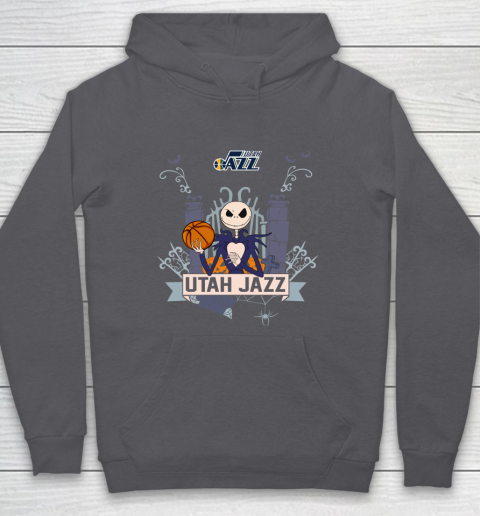NBA Utah Jazz Basketball Jack Skellington Halloween Hoodie 4