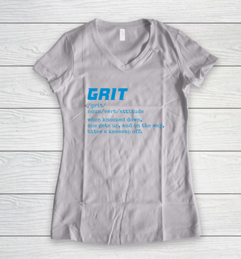 Grit Lions Definition Shirt Funny Detroit City Women's V-Neck T-Shirt