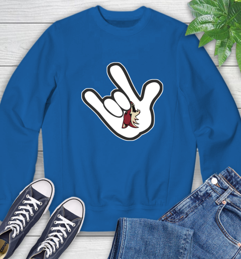 Arizona Coyotes NHL Hockey Mickey Rock Hand Disney Sweatshirt 8