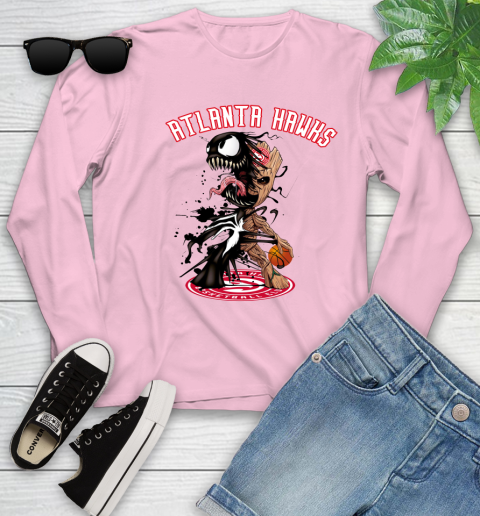 NBA Atlanta Hawks Basketball Venom Groot Guardians Of The Galaxy Youth Long Sleeve 10