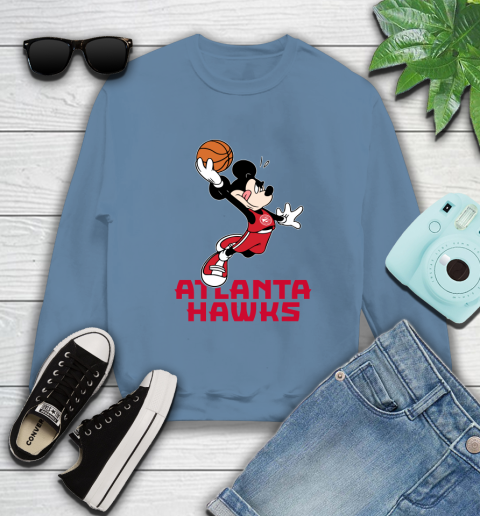 NBA Basketball Atlanta Hawks Cheerful Mickey Mouse Shirt Sweatshirt 8